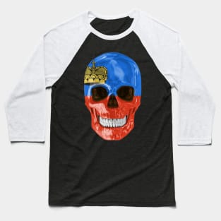 Liechtenstein Flag Skull - Gift for Liechtensteiner With Roots From Liechtenstein Baseball T-Shirt